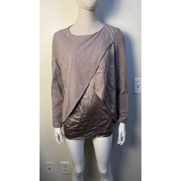 FABIANA FILIPPI SILK ACCENT BALL CHAIN ACCENT LAYERED BLOUSE L - Picture 1 of 10